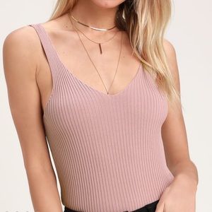Lulu’s Louise Mauve Sleeveless Sweater Top